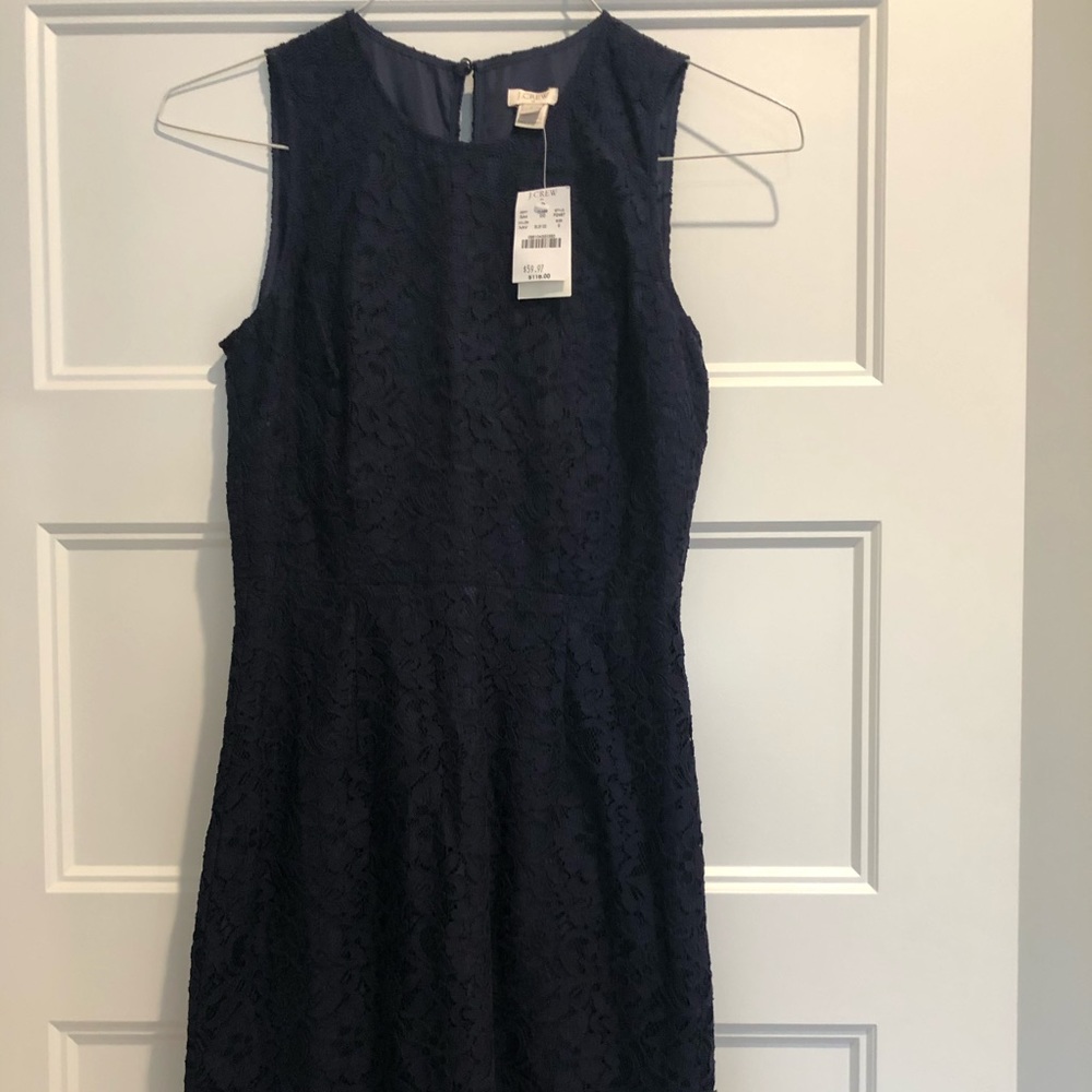 New with tags navy blue lace dress from J Crew